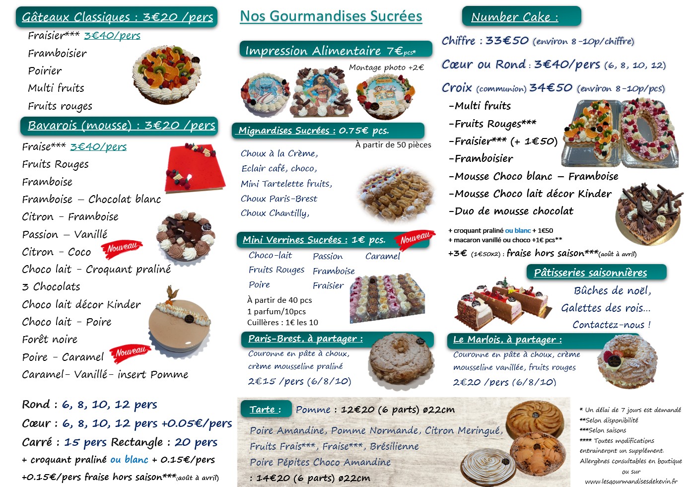 Les Gourmandises De Kevin Tarifs 2026 page 2 Les Gourmandises De Kevin Tarifs 2026 page 2
