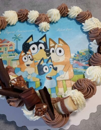 gateau anniversaire bapteme les gourmandises de kevin bluey dessin animee