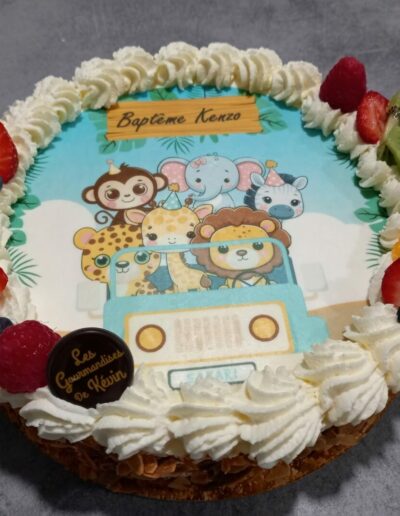 gateau anniversaire bapteme les gourmandises de kevin savane jungle animaux fruits